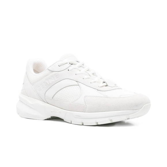 Celine Shoes - Celine White Mixed Leather Runner sneakers